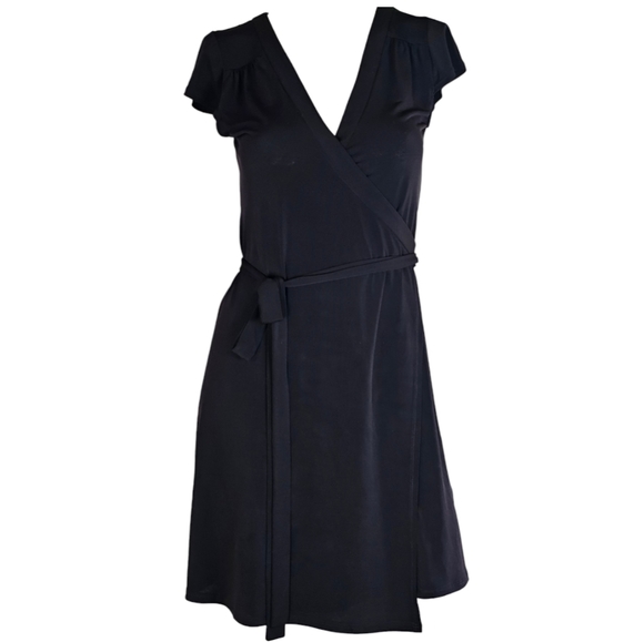 Kenneth Cole New York Black Surplice V-Neck Wrap Dress, EUC, size Small - Picture 1 of 4